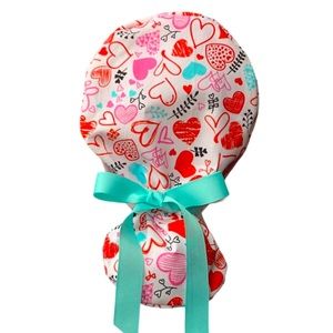 Nursing women’s surgical scrub hat/cap hearts